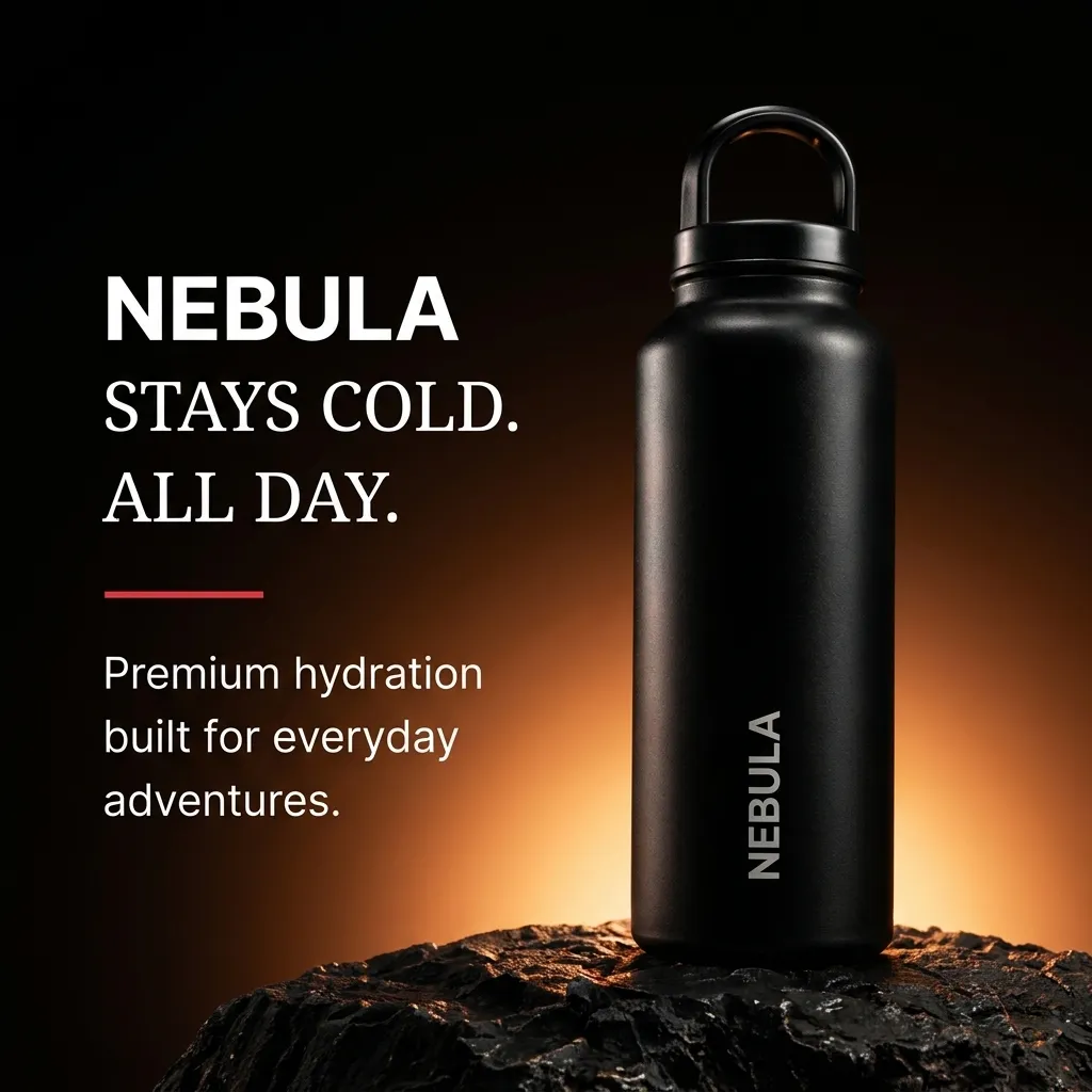 NEBULA insulated bottle hero image generated by ReddStudio